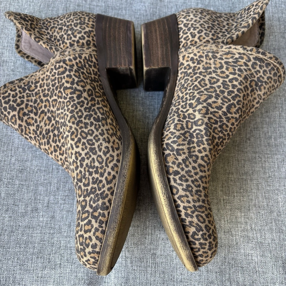 Lucky Brand BALEY 2 Women Size 8M Leopard Leather Boots Ankle Bootie - Picture 10 of 12
